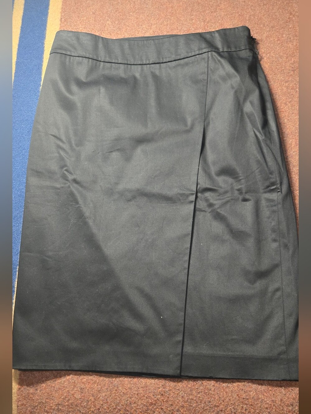 Talbots Black Faux-wrap Pencil Skirt Size 10 Fully Lined Side Zip